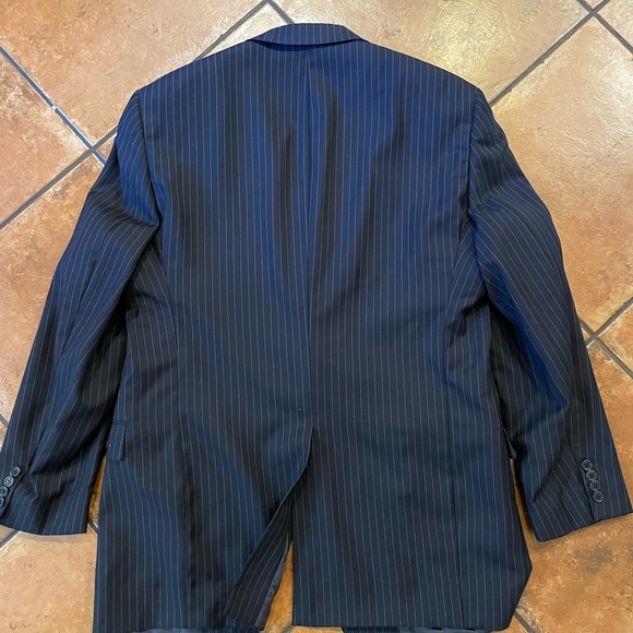 DANIEL CREMIEUX COLLECTION x Loro Piana Wool Stripe Suit in Navy Size 44 L - Picture 9 of 12